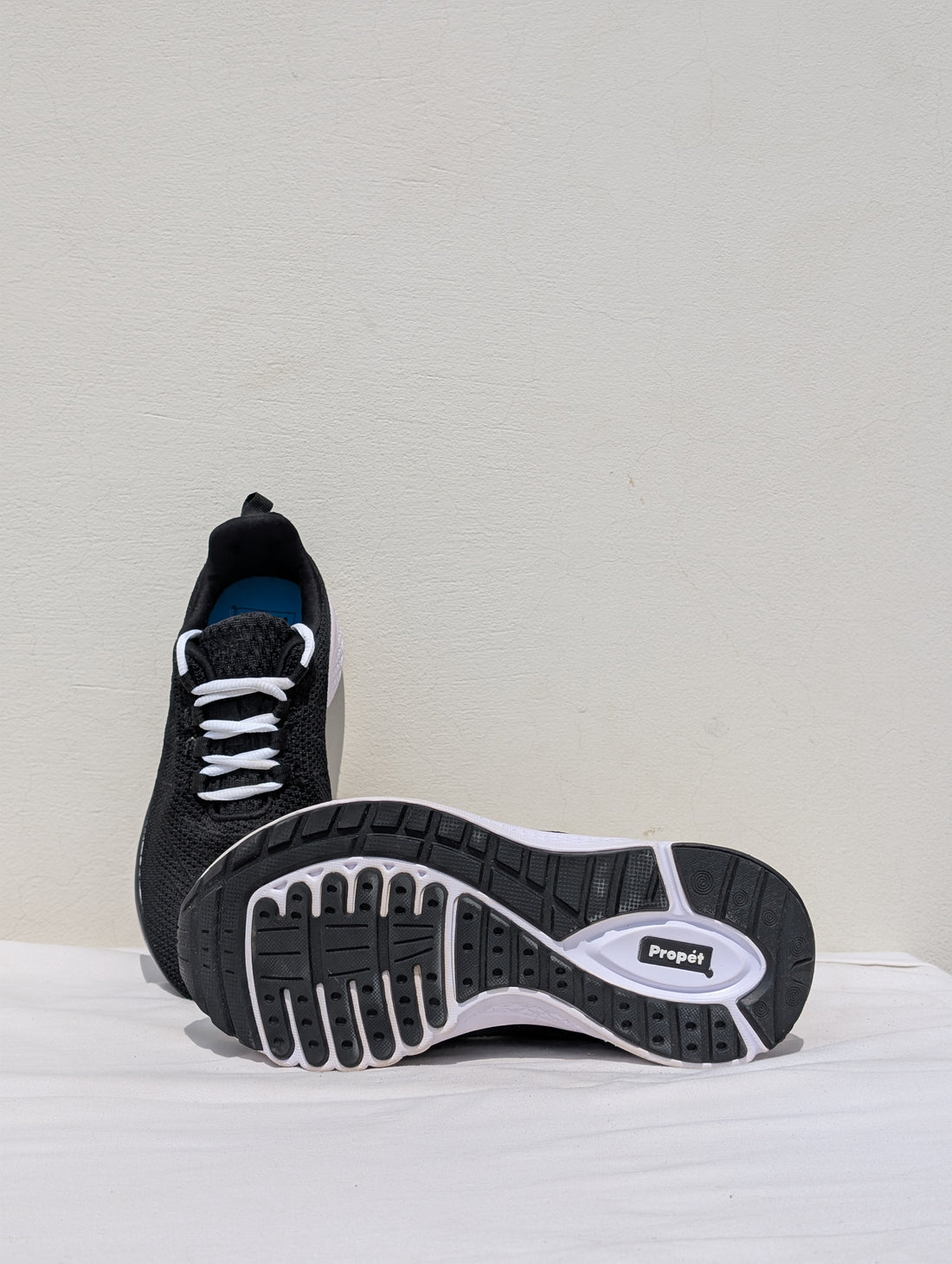 Propet Black Mesh Sneakers with White Sole