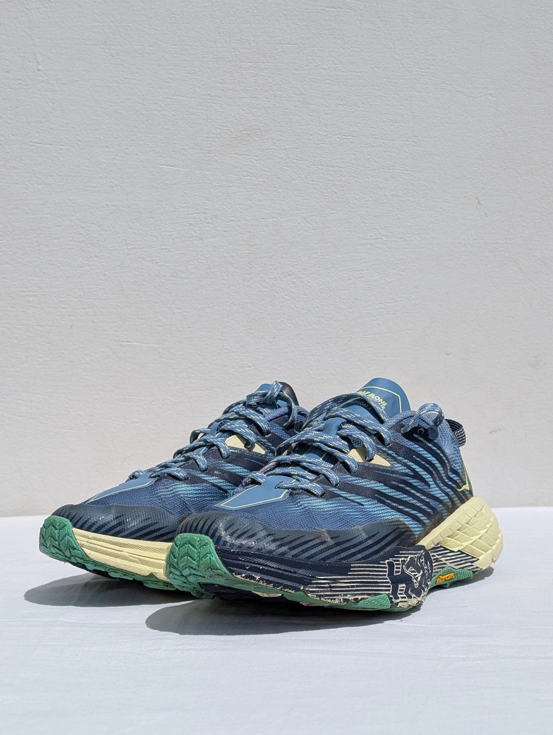 HOKA Speedgoat 4 Trail Running Shoes – Blue & Yellow
