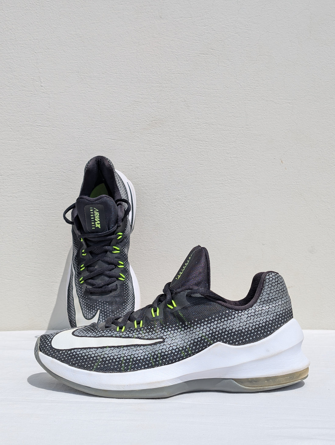 Nike Air Max Infuriate 3 Mid Basketball Shoes – Black & Neon Green