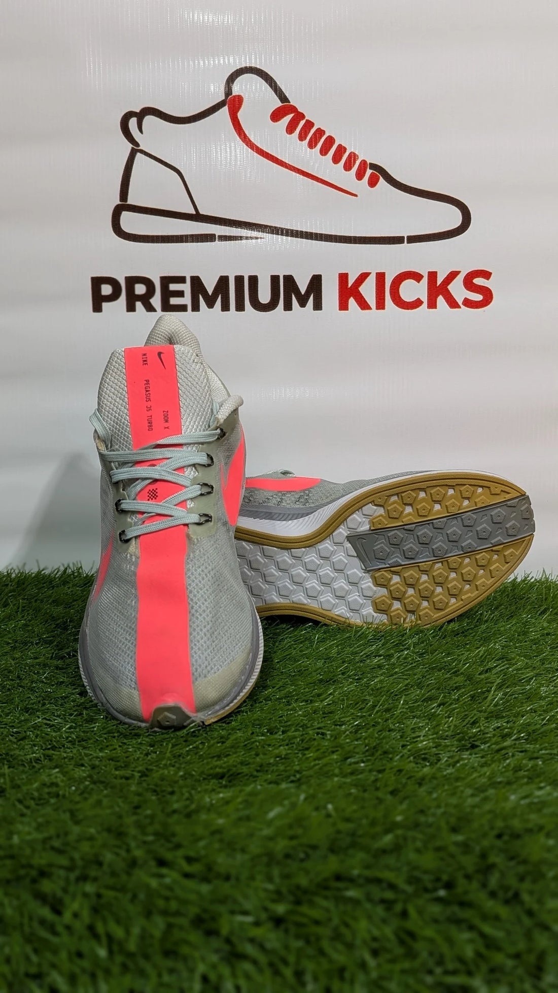 Nike ZoomX Pegasus 35 Turbo Running Shoes – Grey & Coral Pink
