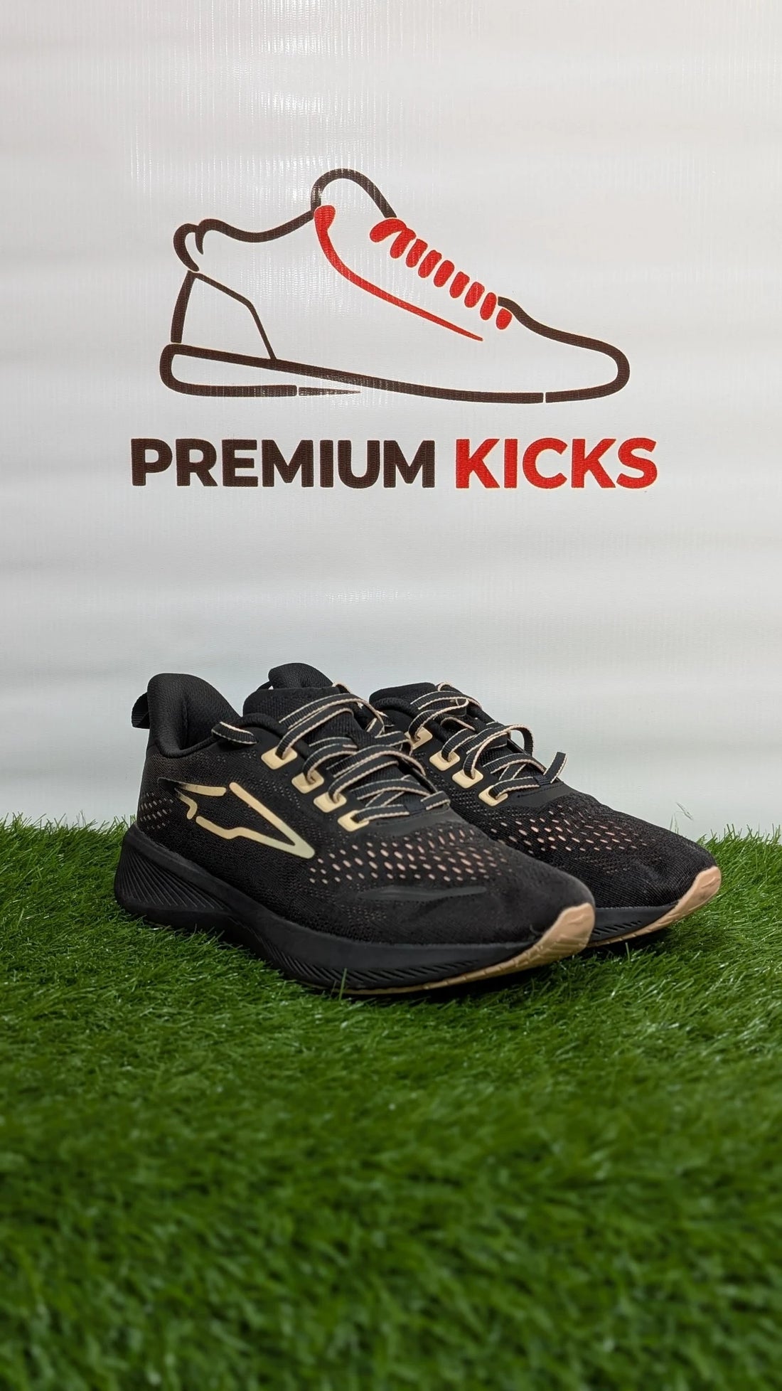 Avia Running Shoes – Black & Gold Sneakers