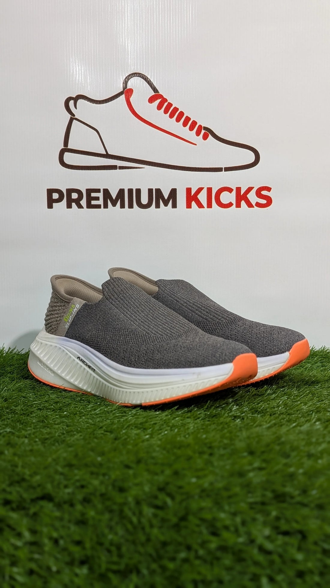Skechers Slip-On Sneakers Dark Grey & Khaki | Premium Kicks