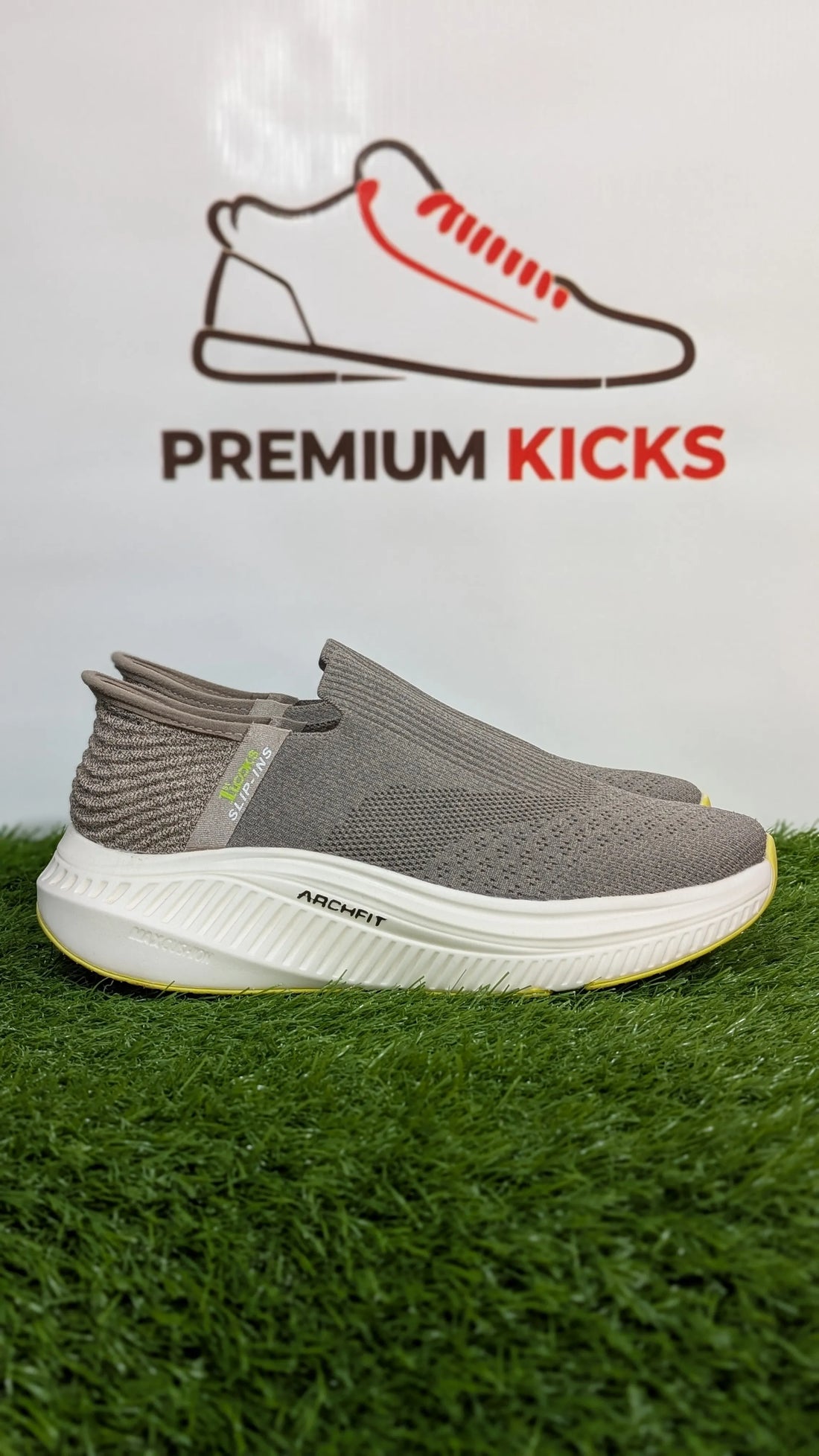 Skechers Slip-On Sneakers Dark Grey & Khaki | Premium Kicks