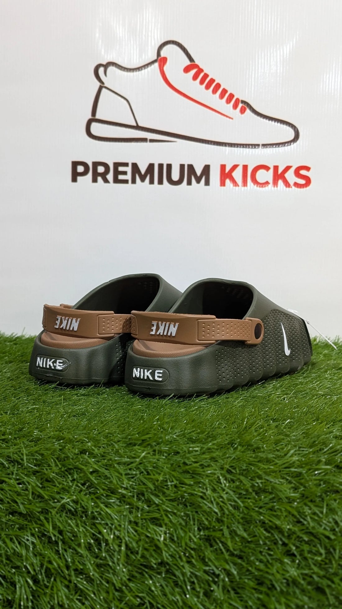 Sporty Clog Slides in Olive Green & Black | Premium Kicks