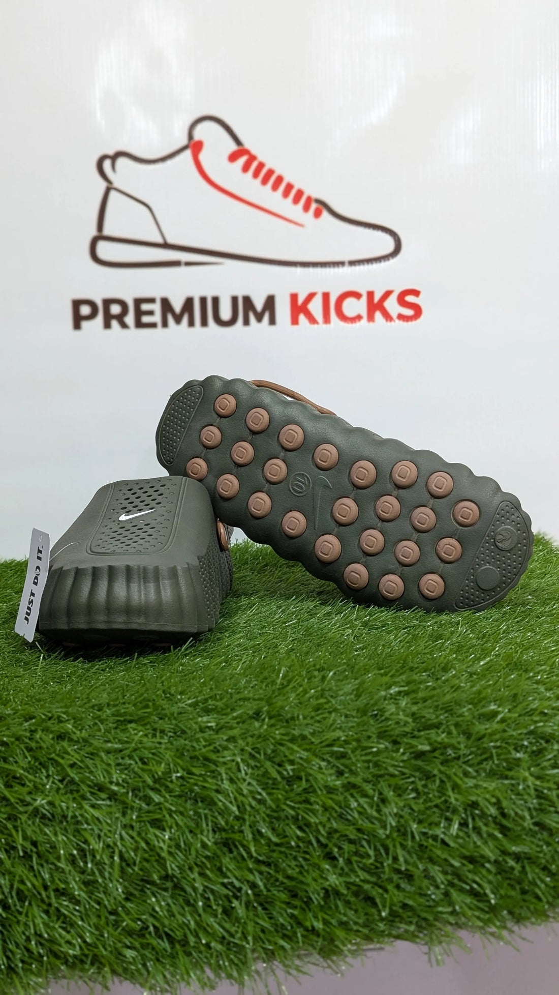 Sporty Clog Slides in Olive Green & Black | Premium Kicks