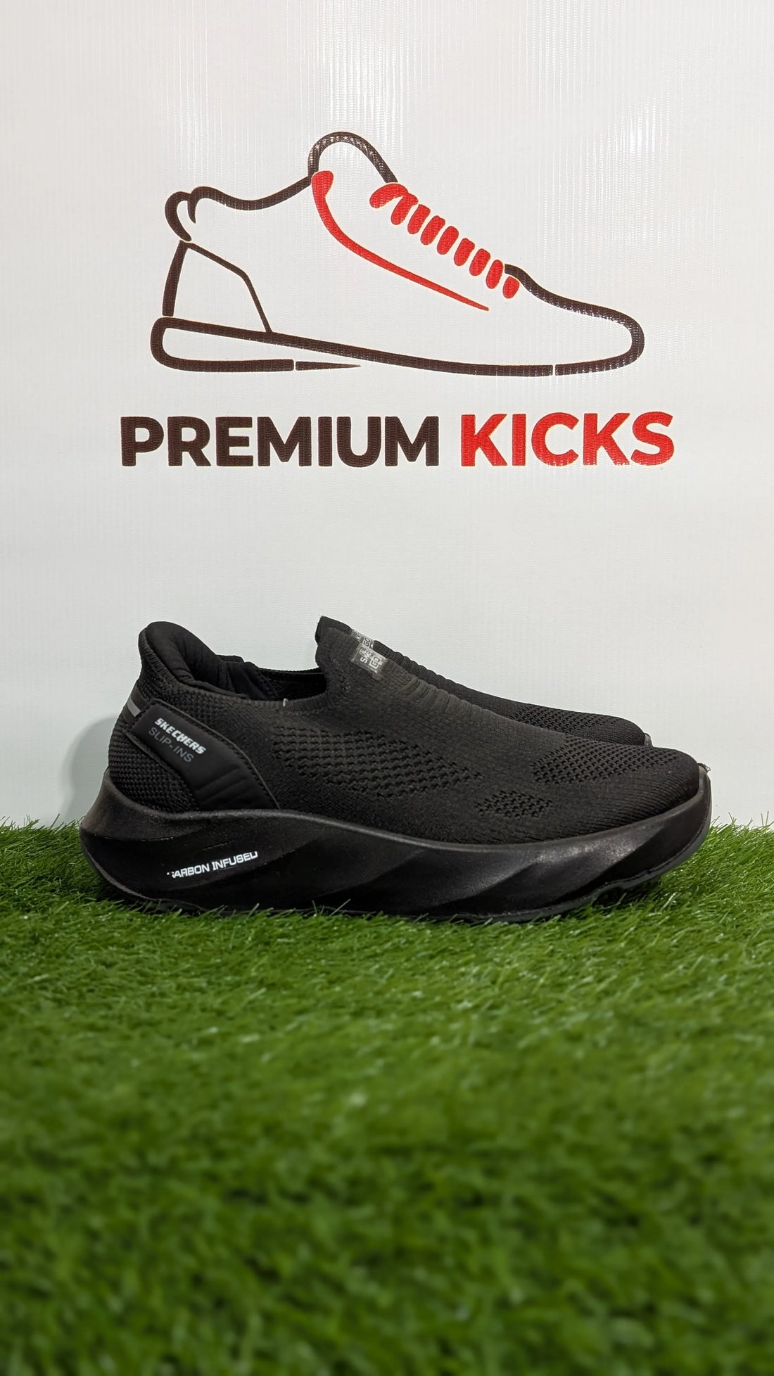 Black Knit Slip-On Shoes | Skechers Style | Premium Kicks