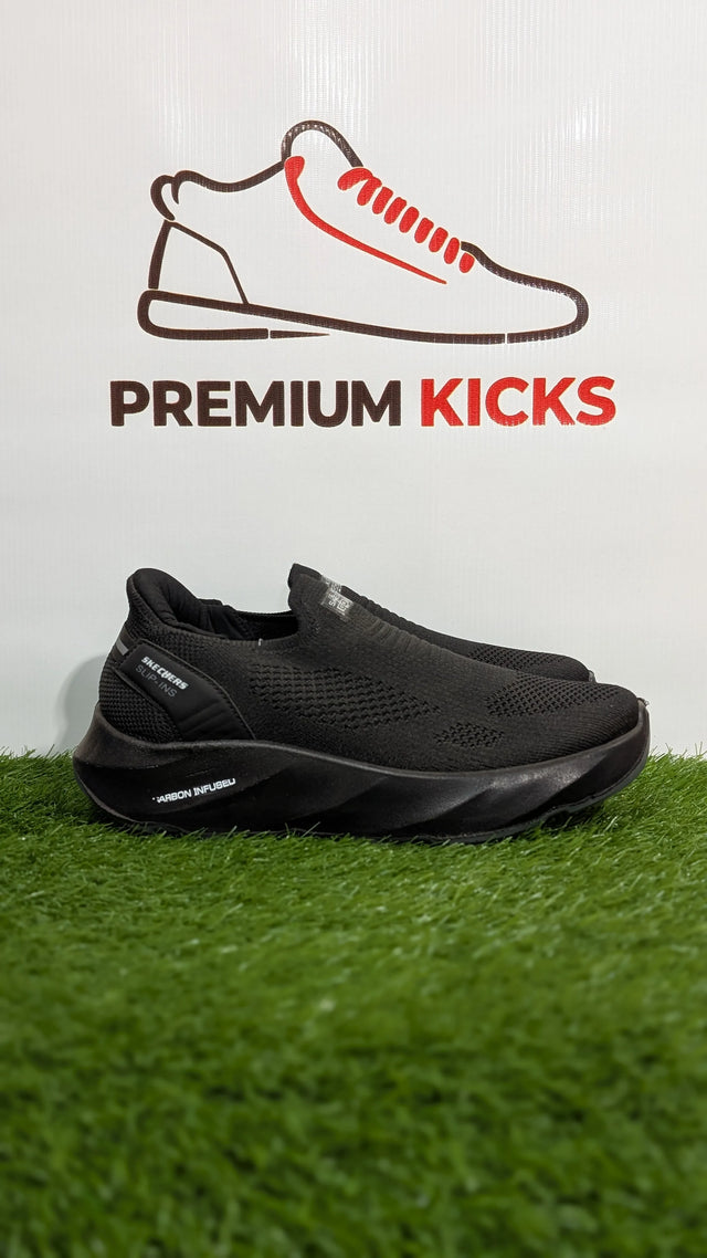 Black Knit Slip-On Shoes | Skechers Style | Premium Kicks