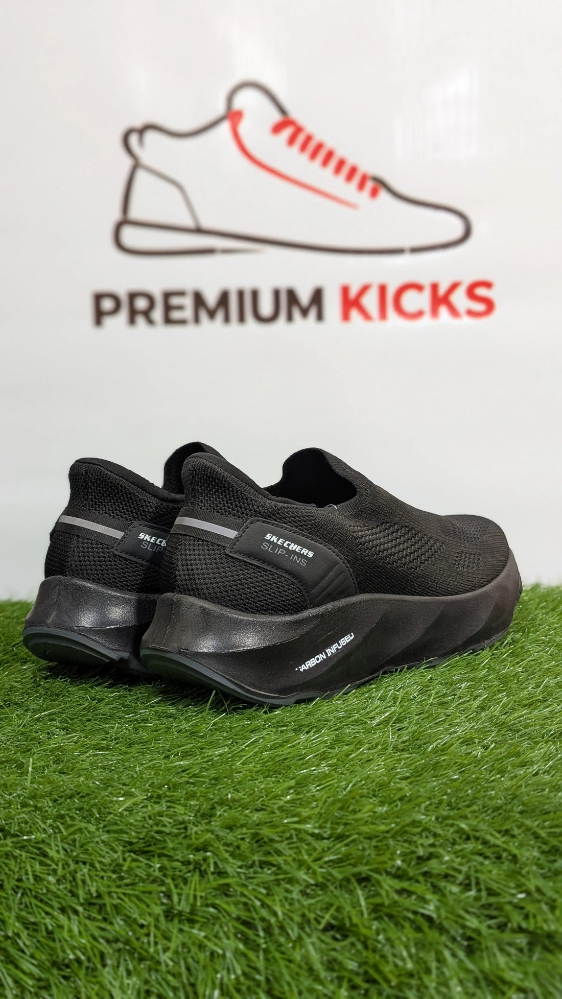 Black Knit Slip-On Shoes | Skechers Style | Premium Kicks
