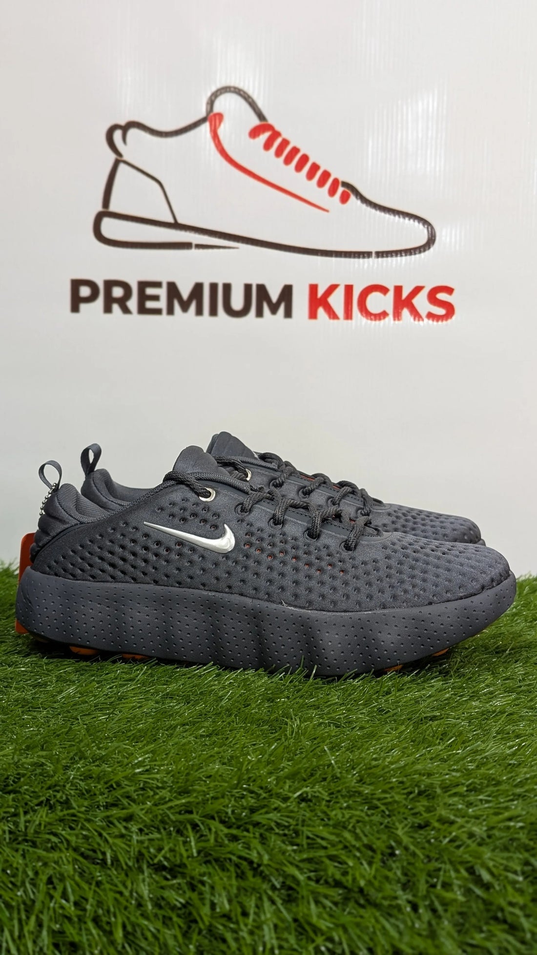Black & Grey Sneakers with Orange Pod Sole | Premium Kicks