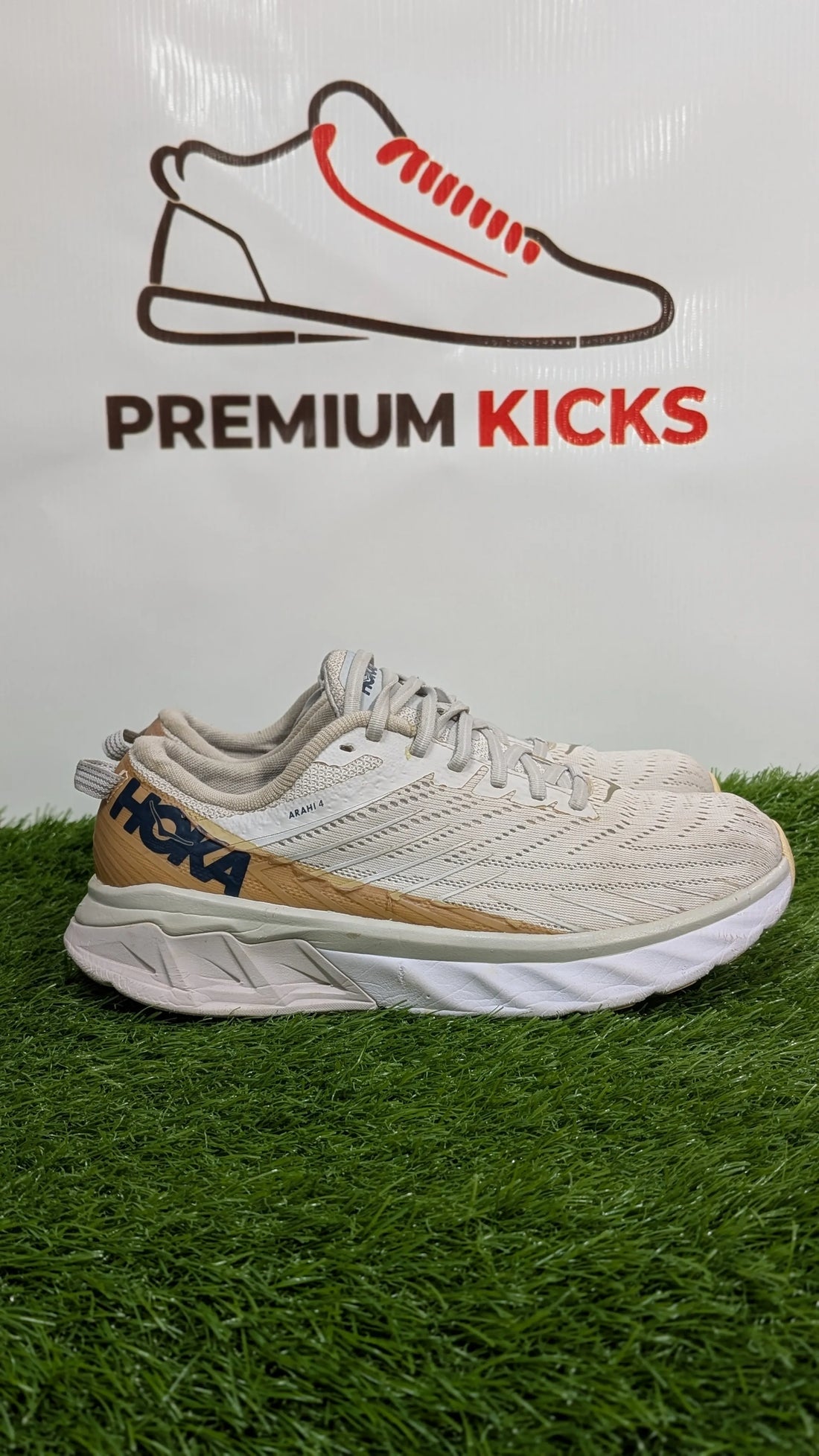 HOKA Arahi 4 Cream & Beige Running Shoes | Premium Kicks