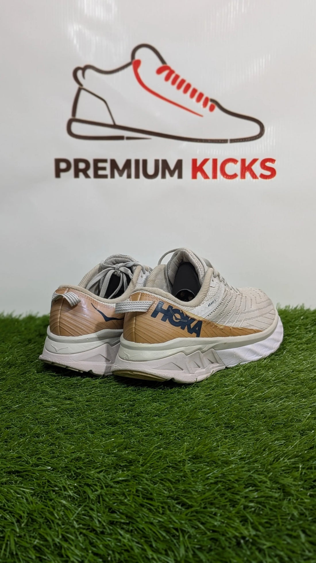 HOKA Arahi 4 Cream & Beige Running Shoes | Premium Kicks