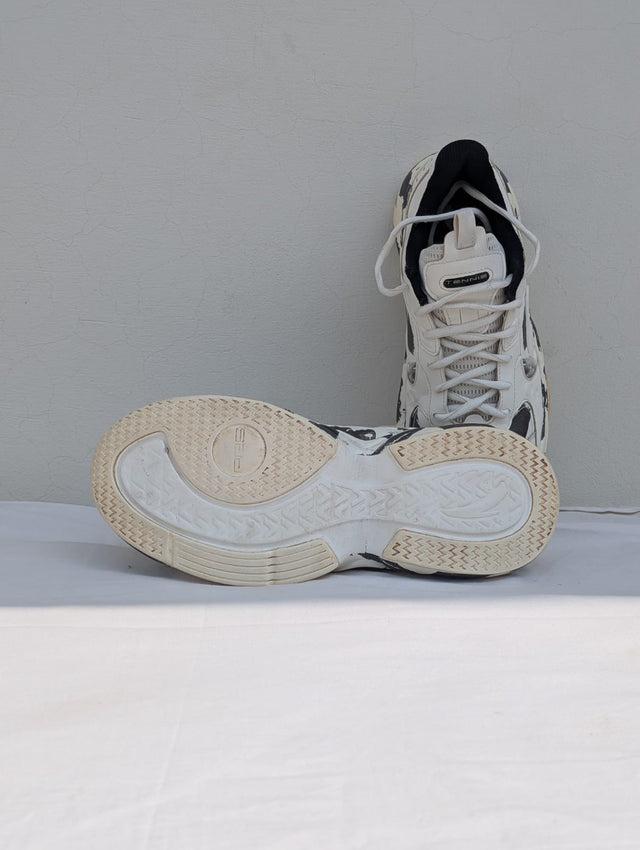 TENNIS White & Black Paint Splash Sneakers