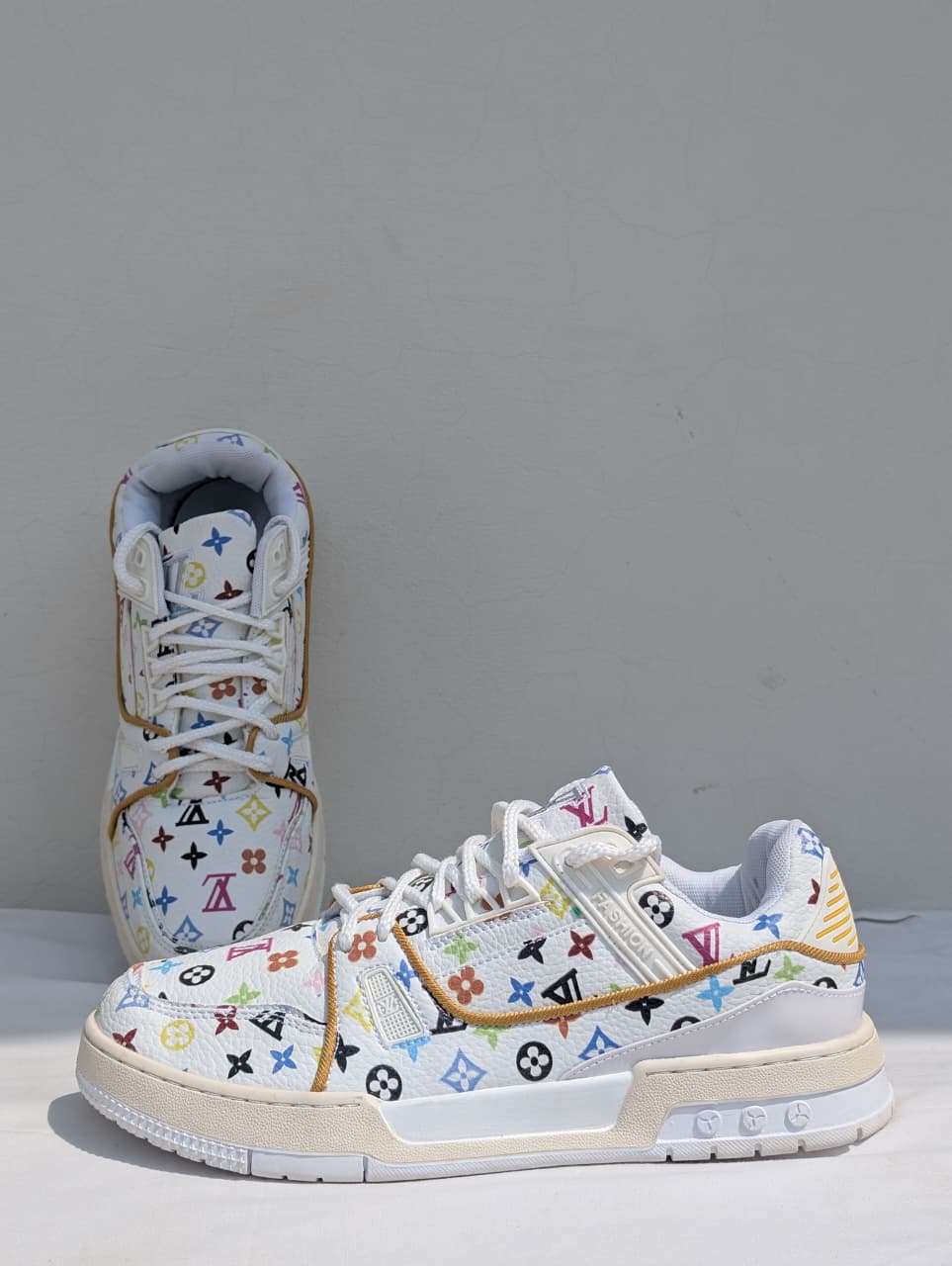 LV Multicolor Monogram Style Chunky Sneakers