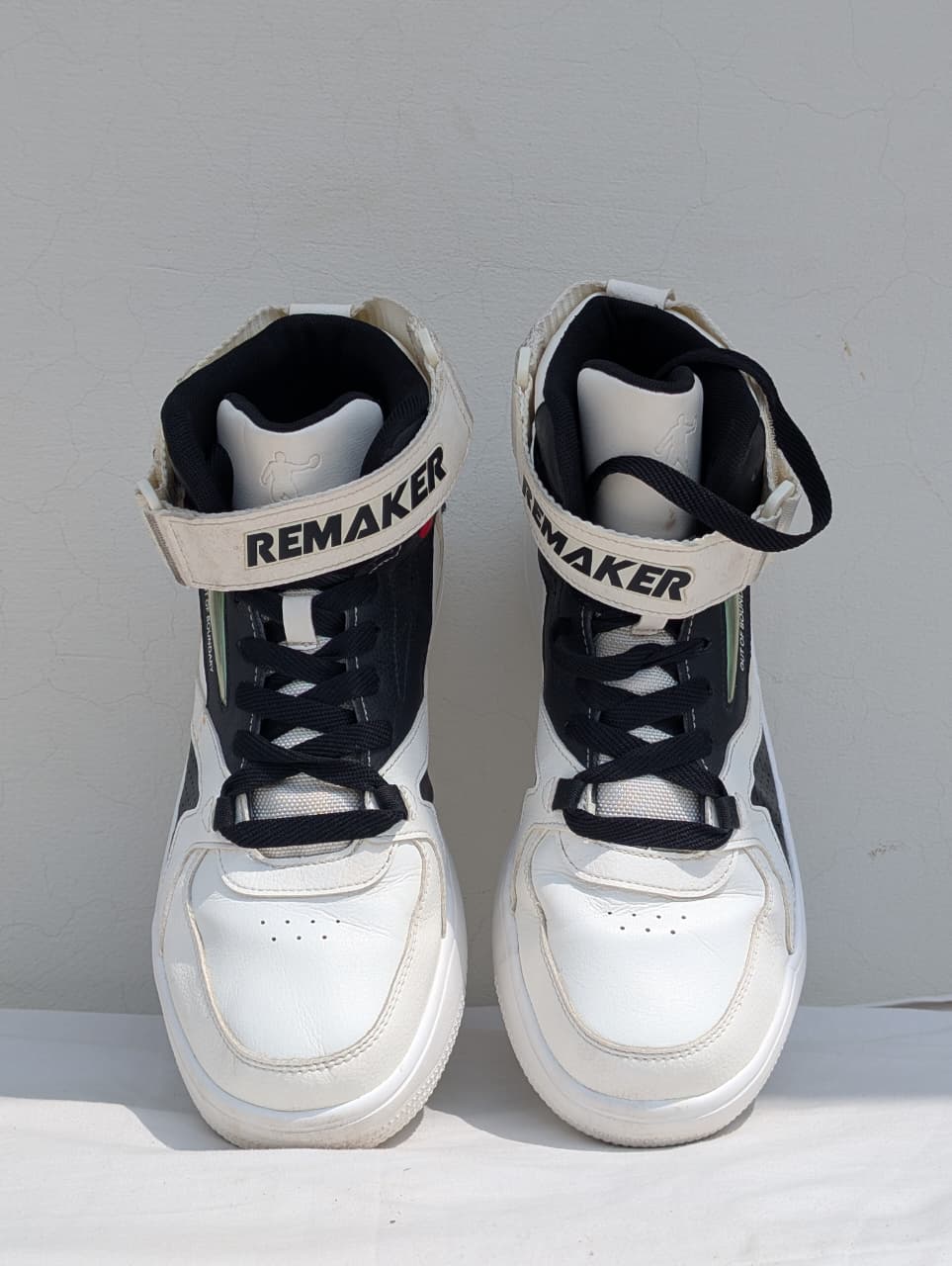 Remake Warrior High-Top White & Black Sneakers