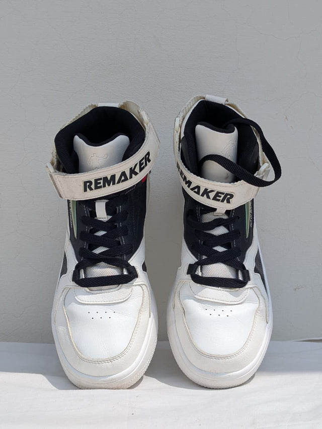 Remake Warrior High-Top White & Black Sneakers