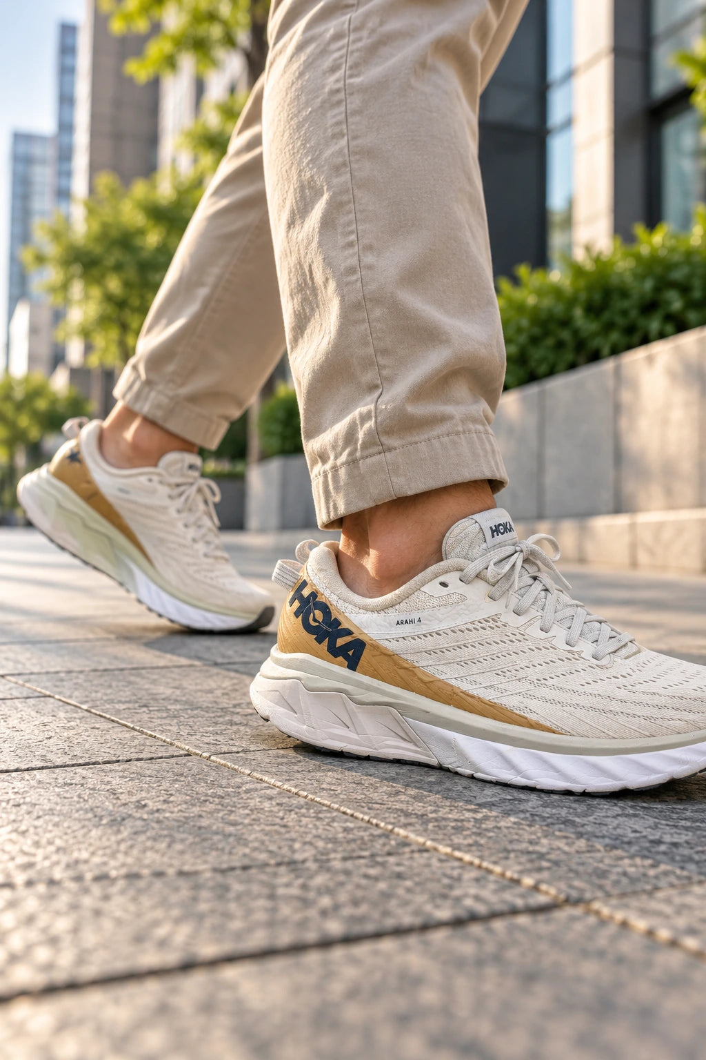 HOKA Arahi 4 Cream & Beige Running Shoes | Premium Kicks